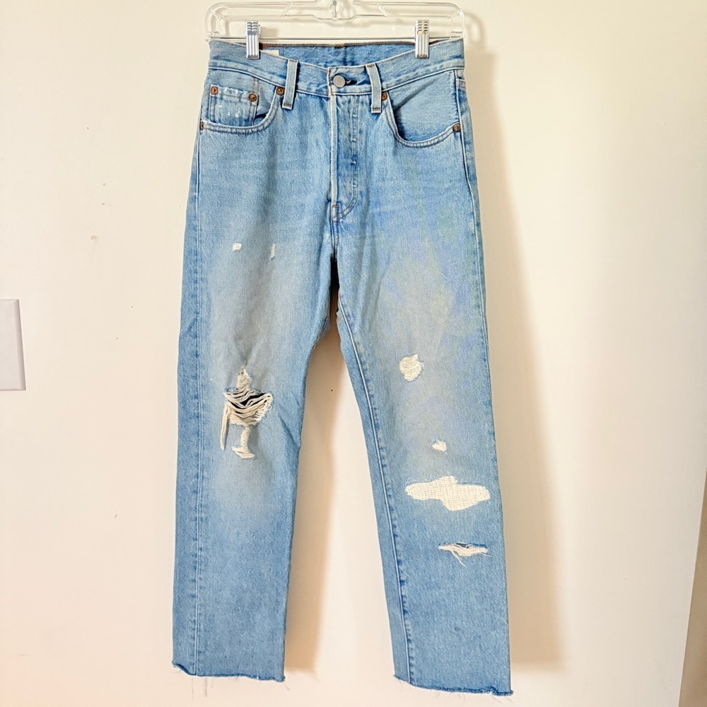 Levi’s Distressed 501 Straight Jeans